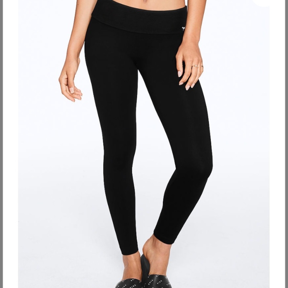 VS PINK fold-over waist collegiate leggings! Sz M